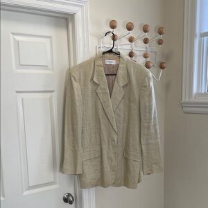 Liz Claiborne - Linen Blazer Coat Jacket - Cream - 12